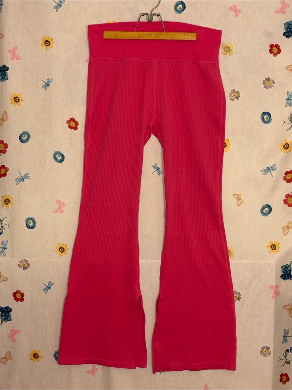 JoyLab - Hot Pink Ribbed Flare Leggings - Picture 1 of 8